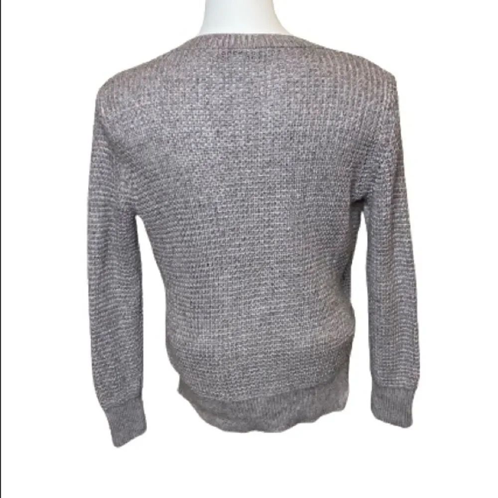 Callahan taupe linen blend waffle knit wrap sweater size XS - Picture 10 of 16